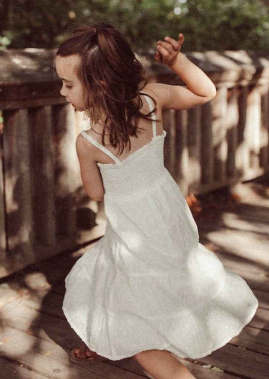 Nora | Swiss Dot Cotton Flowy Dress | Antique Ivory