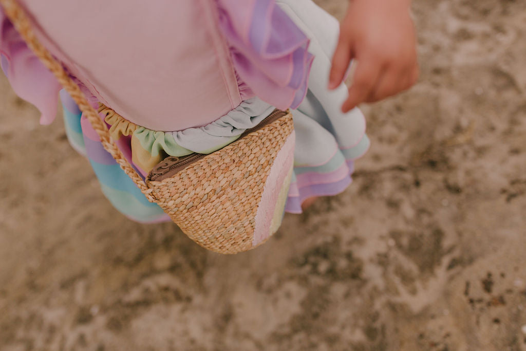 Kids Rainbow Earthtone tote - Leatherette strap