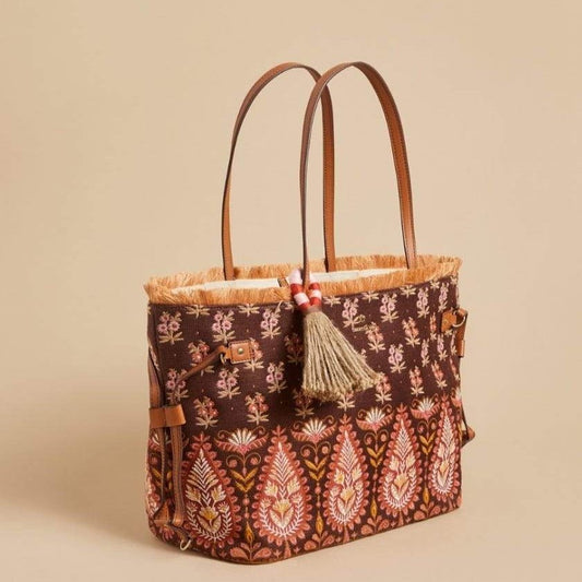 Jetsetter Tote - Pink House Boho Paisley