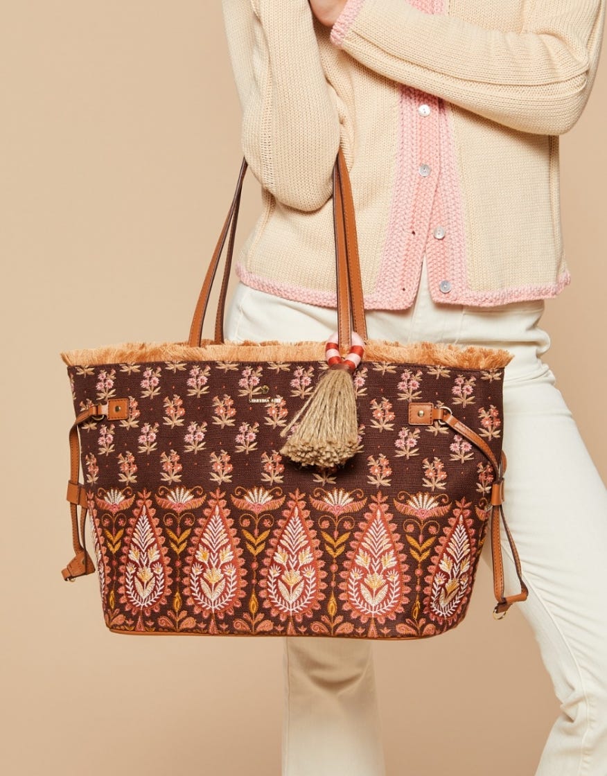 Jetsetter Tote - Pink House Boho Paisley