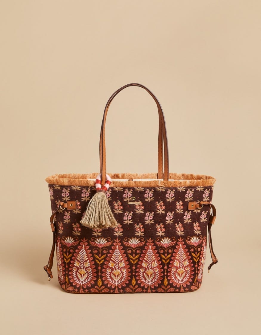 Jetsetter Tote - Pink House Boho Paisley