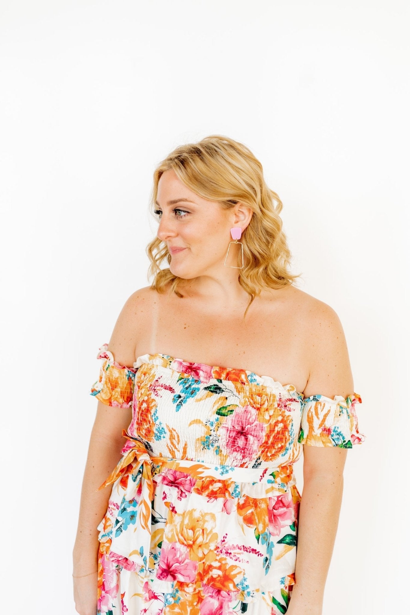 Kaelyn Statement Earrings - Bubble Gum