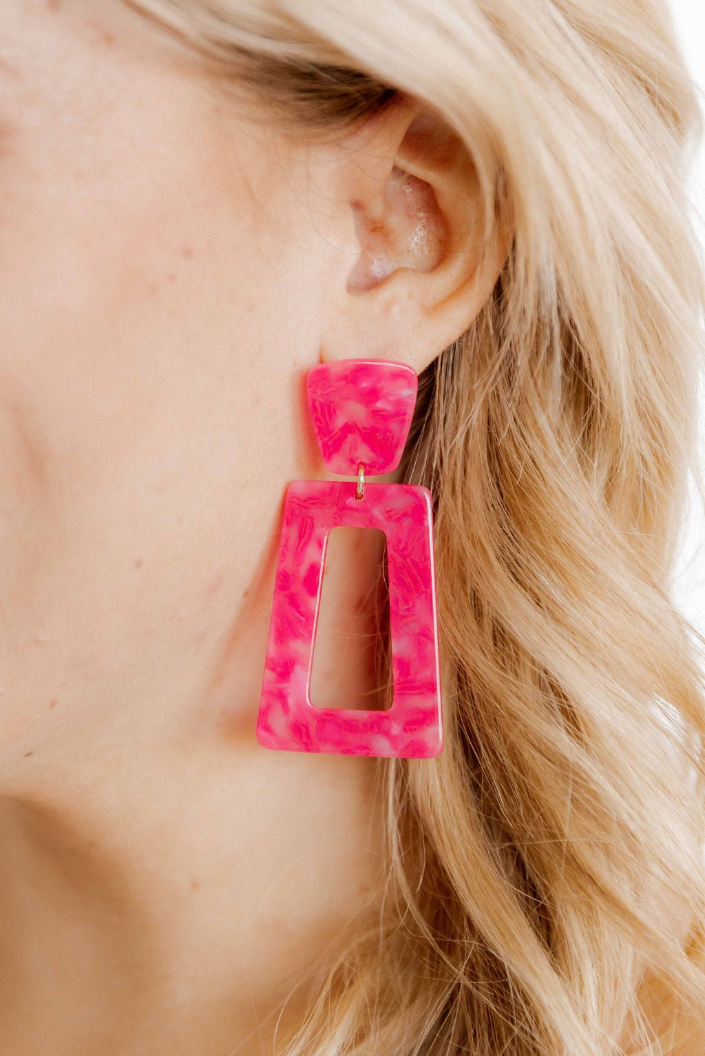 Kennedy Statement Earrings - Cosmic Pink