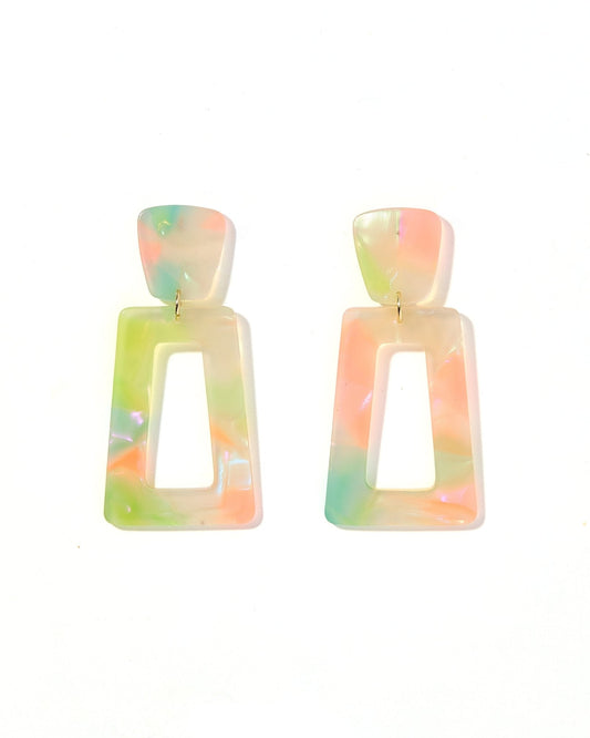 Kennedy Statement Earrings - Neon Punch