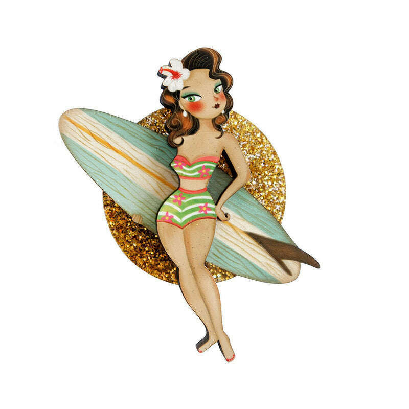 Surfer Girl Brooch by Laliblue