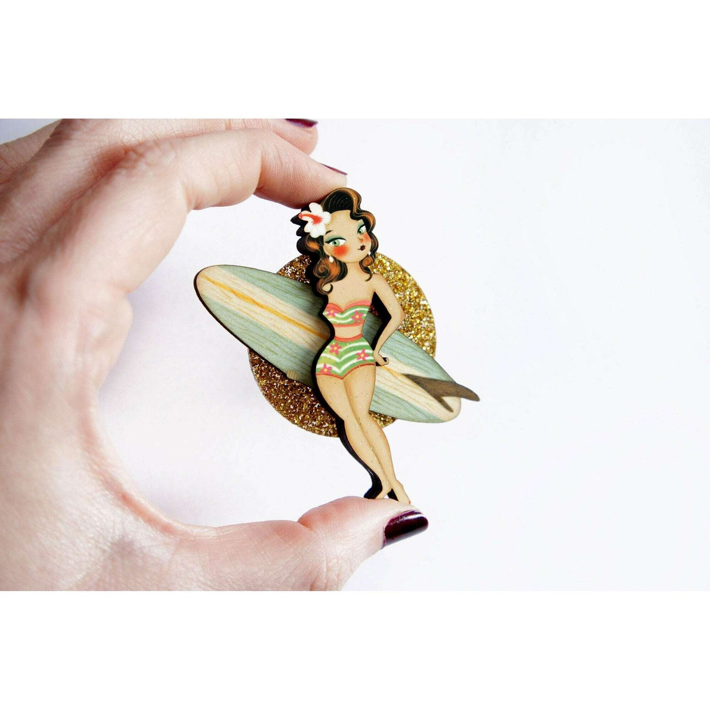Surfer Girl Brooch by Laliblue