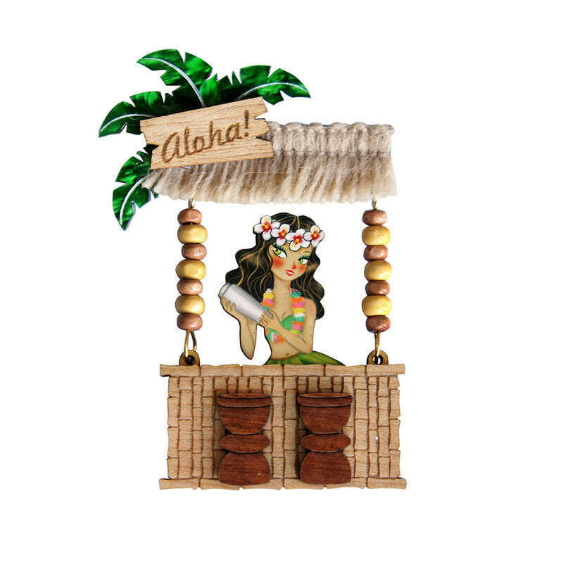 Tiki Bar Brooch by Laliblue
