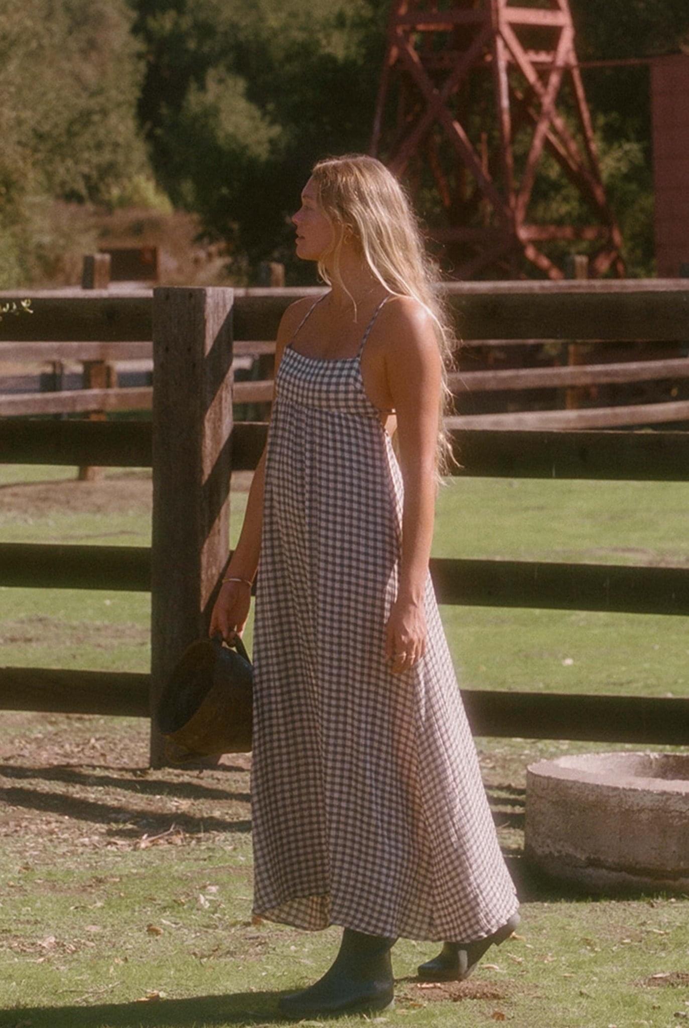 Layla Dress - Low back plaid dress
