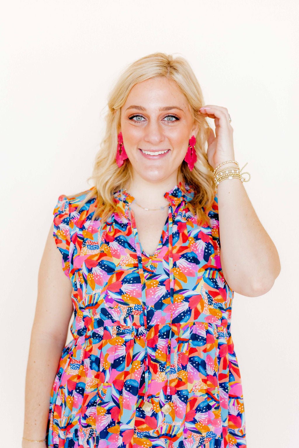 Michelle Statement Earrings - Cosmic Pink