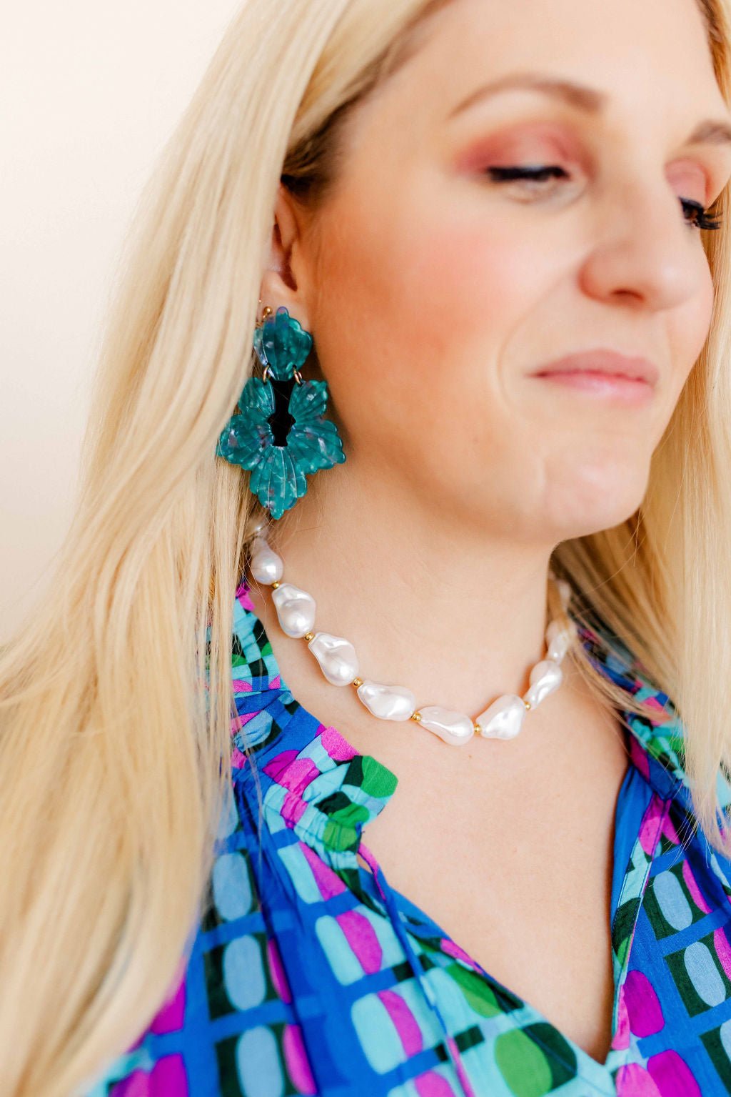 Michelle Statement Earrings - Mystic Lagoon