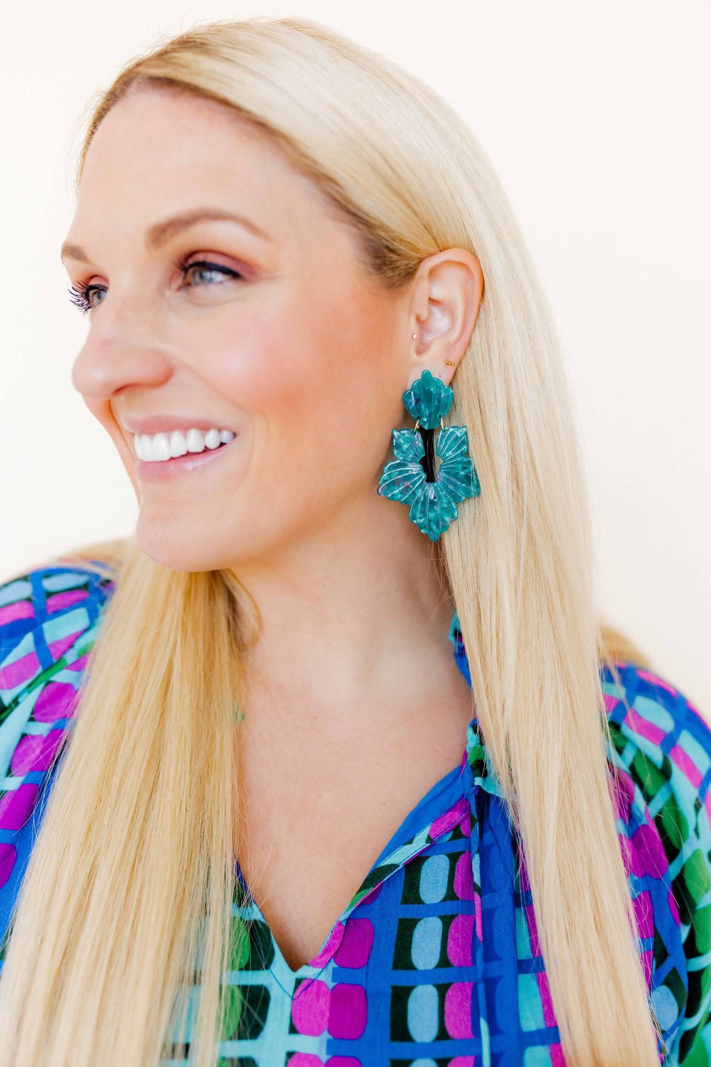 Michelle Statement Earrings - Mystic Lagoon