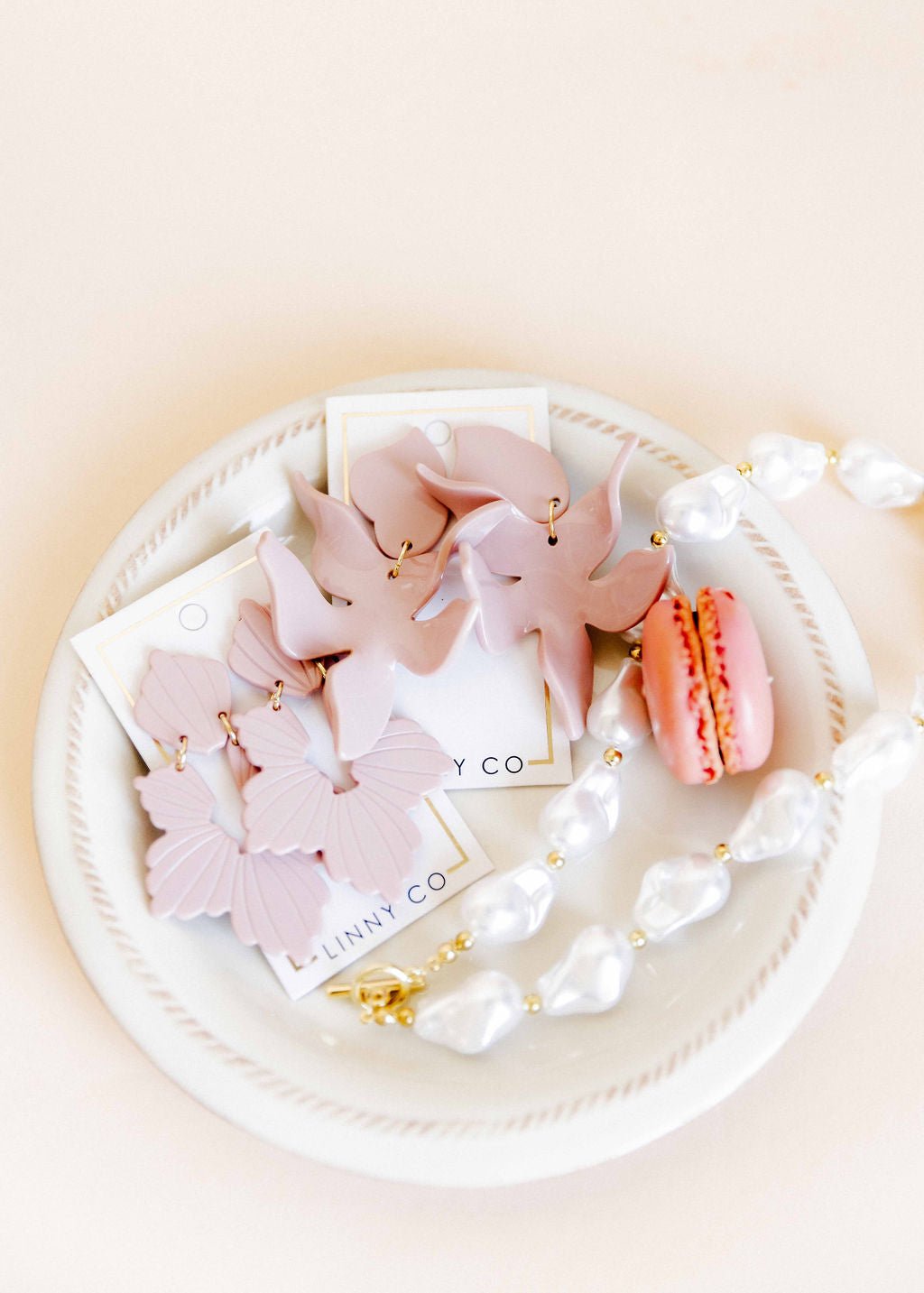 Michelle Statement Earrings - Vintage Rose