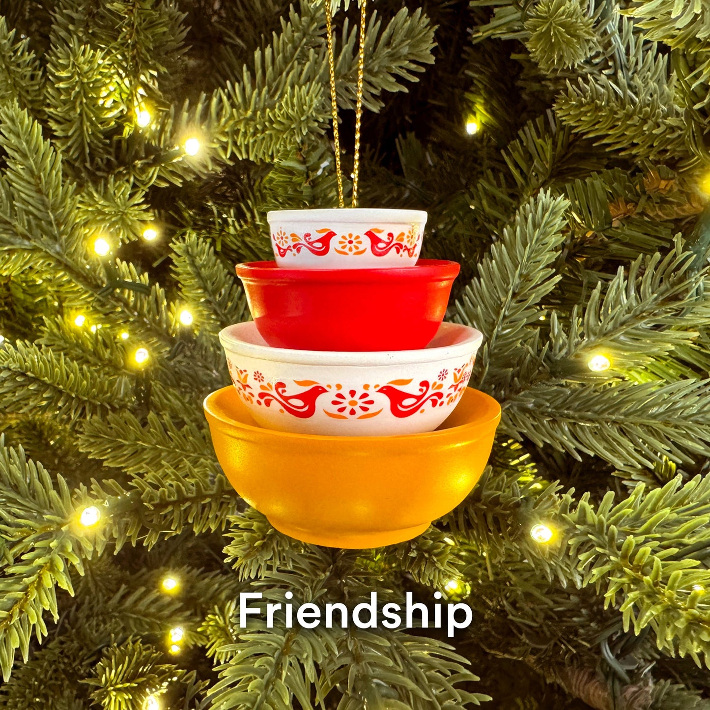 Mini Pyrex-Inspired Bowl Ornament | Retro Christmas Tree Decor