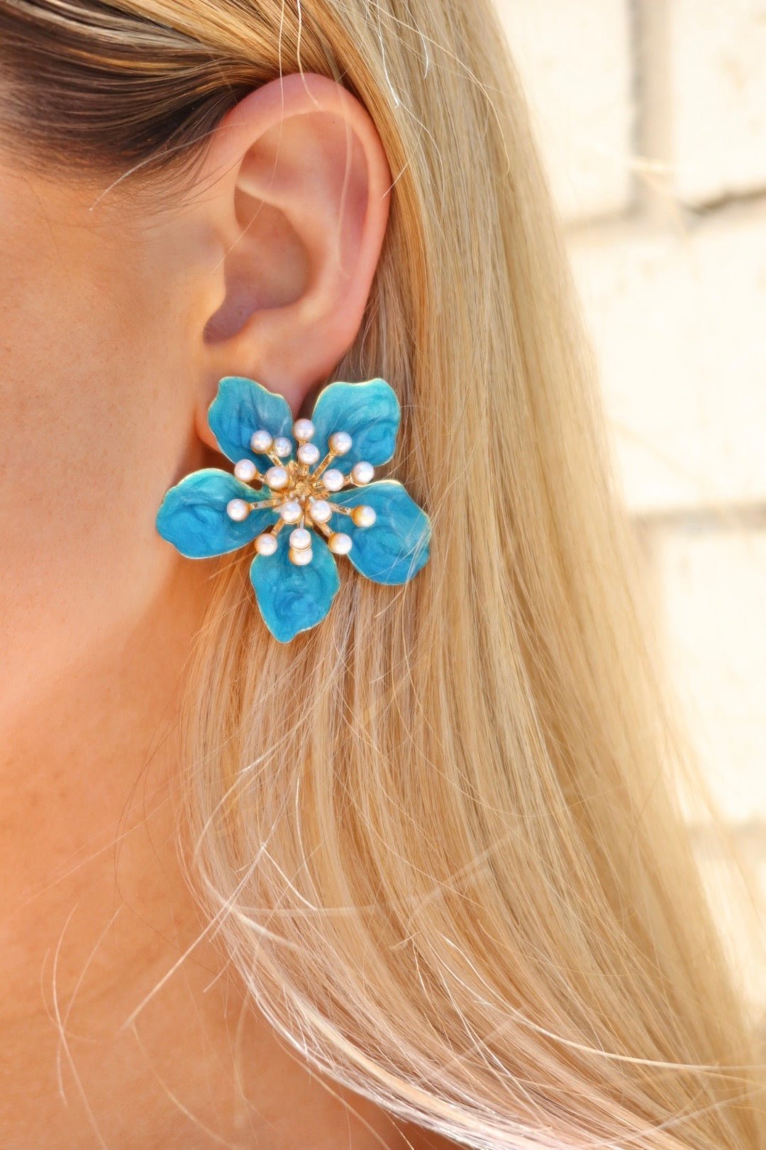 Monroe Statement Earrings - Blue