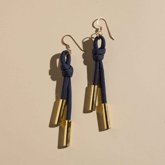 Navy Denver Cord Earring