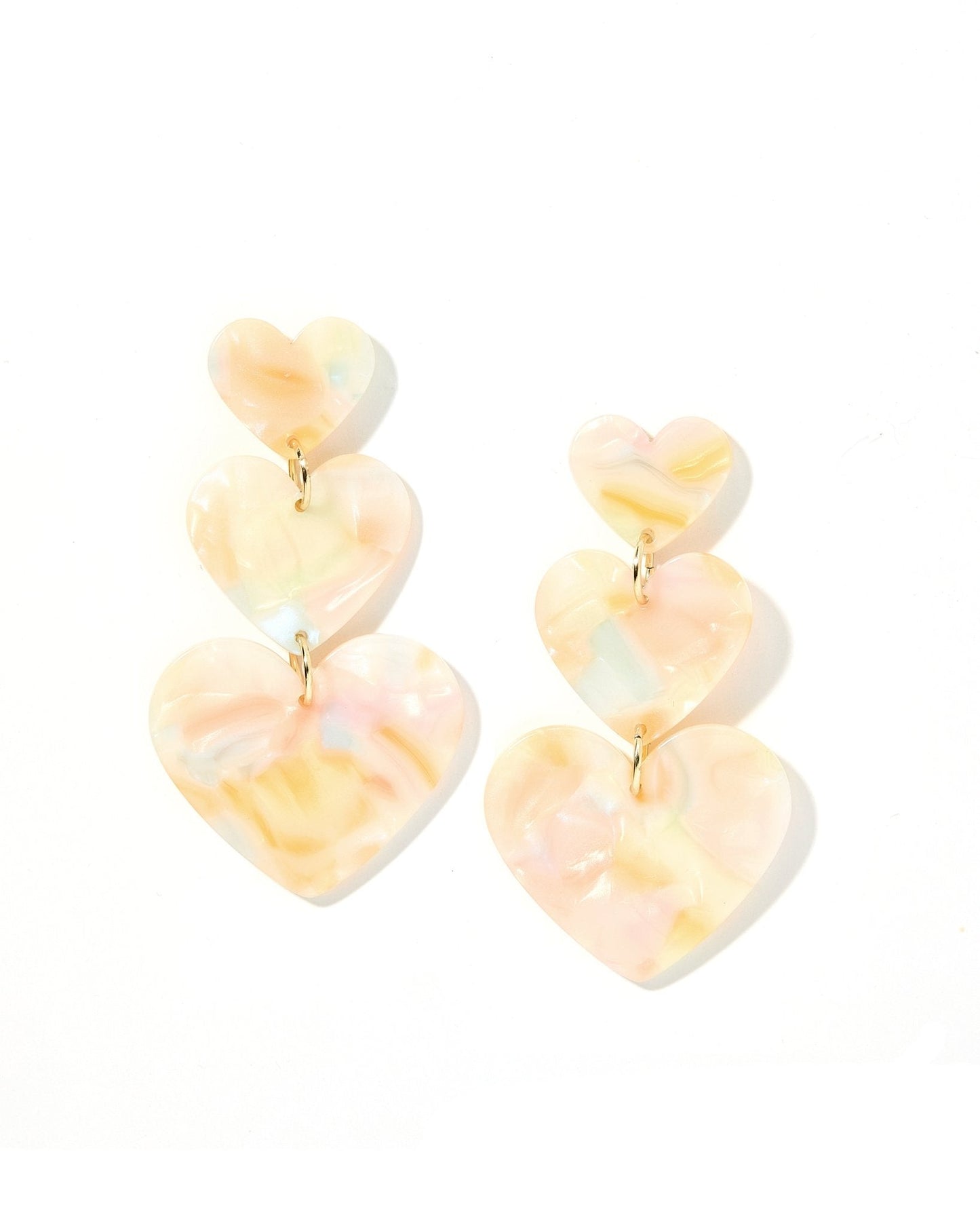 Penny Heart Statement Earrings - Rainbow Sherbert