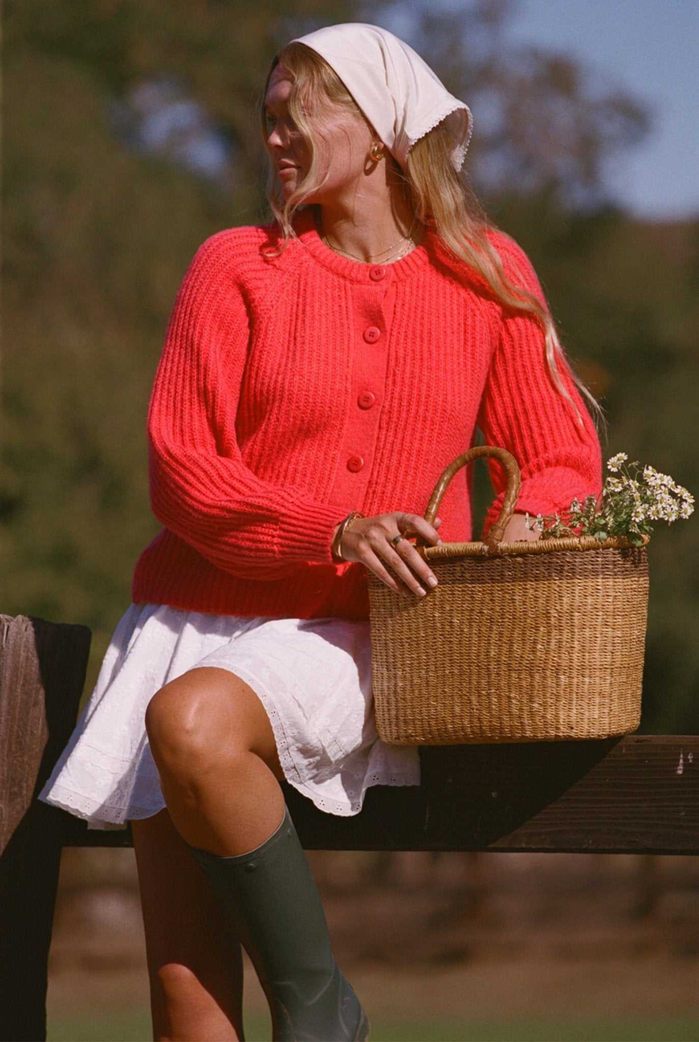Riley Sweater - Red Cardigan Sweater