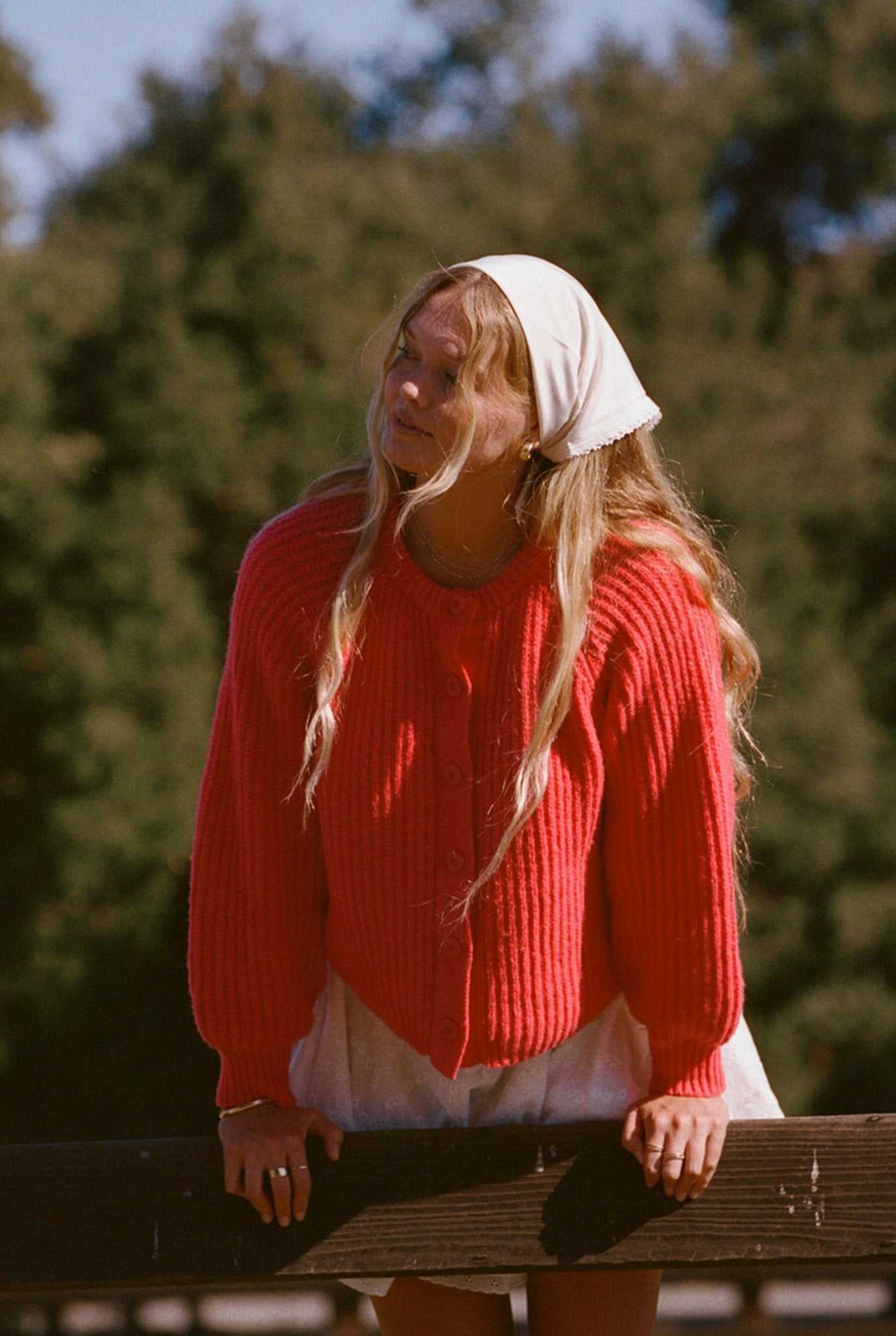 Riley Sweater - Red Cardigan Sweater
