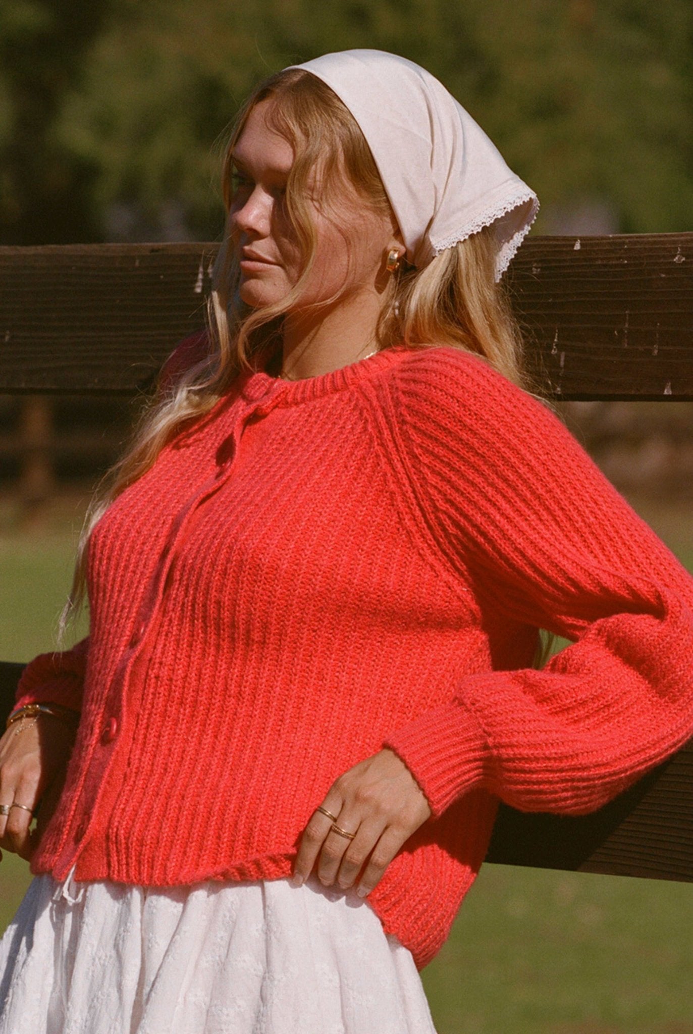 Riley Sweater - Red Cardigan Sweater