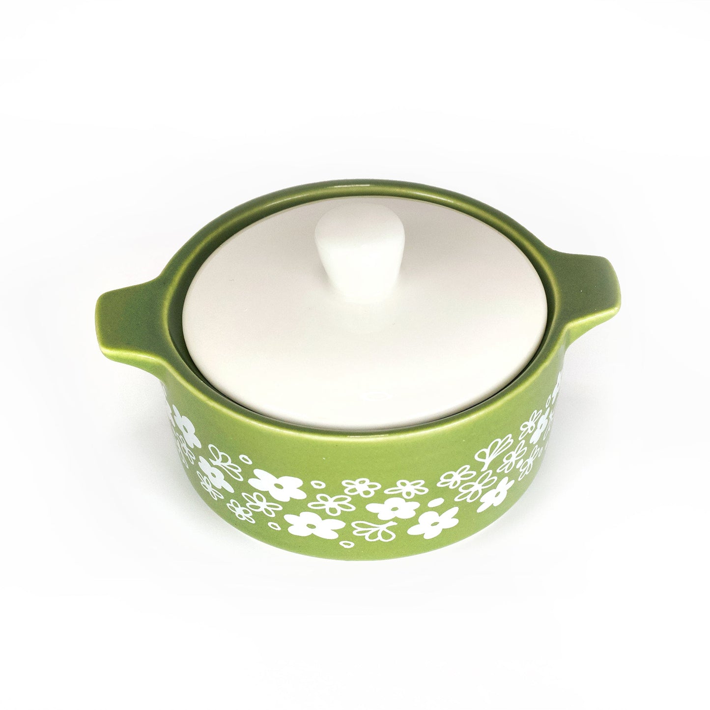Pyrex-Inspired Spring Blossom Casserole Ceramic Trinket Box