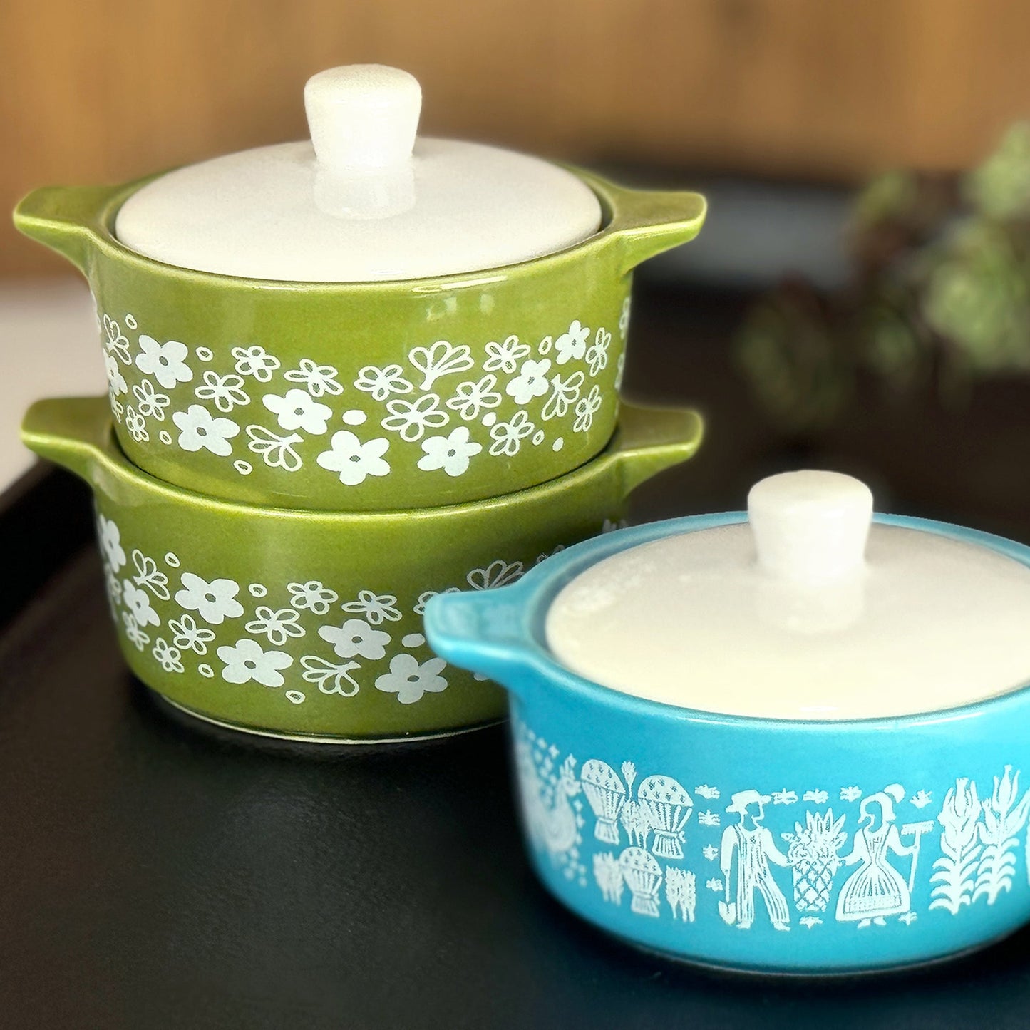 Pyrex-Inspired Spring Blossom Casserole Ceramic Trinket Box