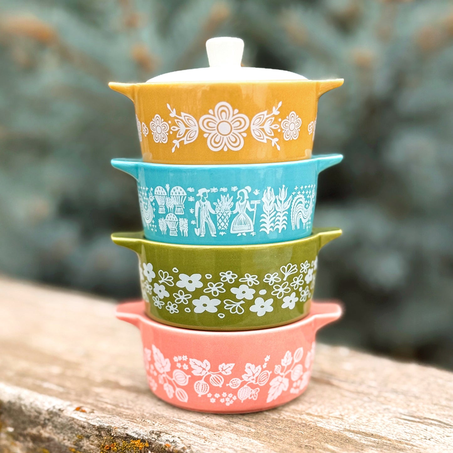 Pyrex-Inspired Spring Blossom Casserole Ceramic Trinket Box