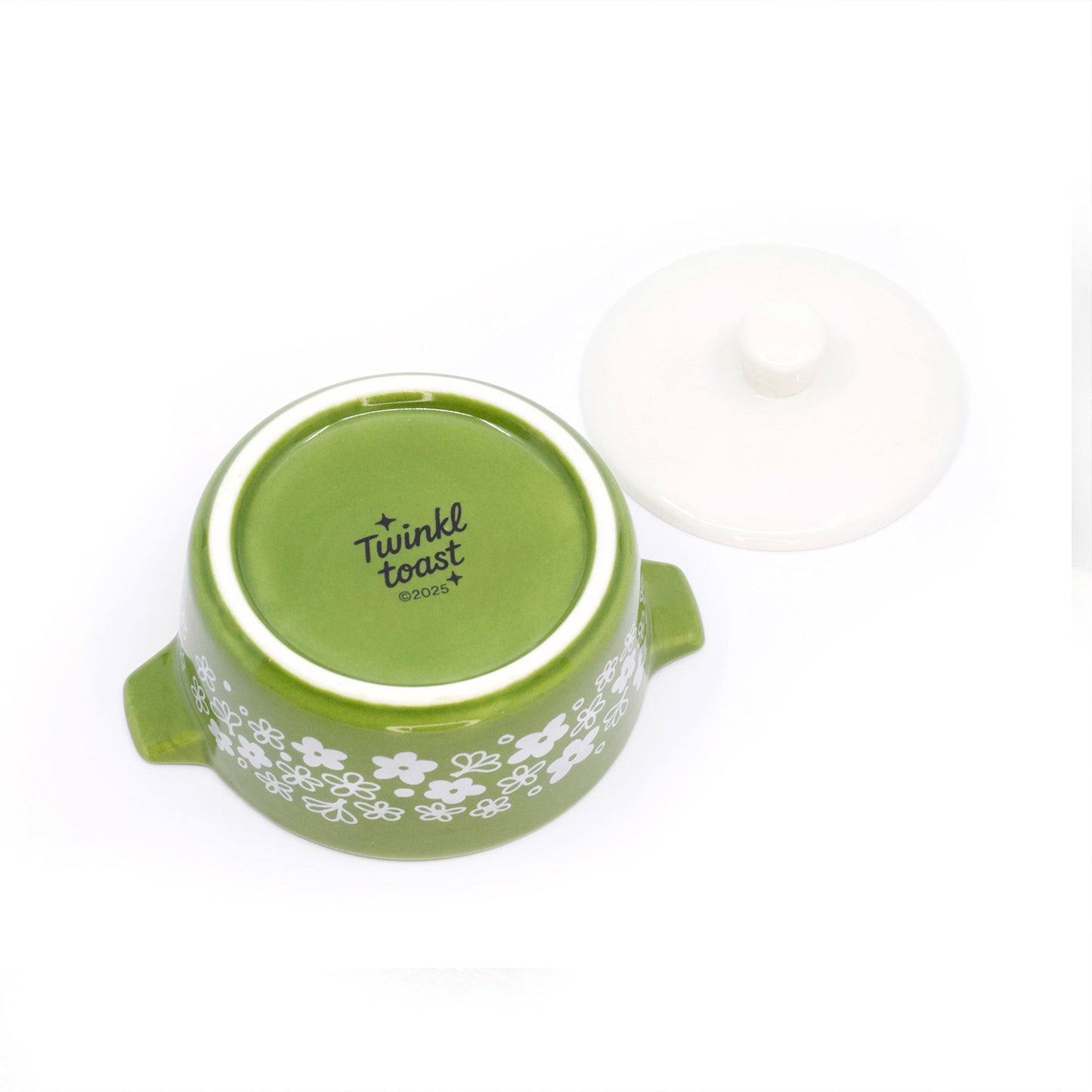 Pyrex-Inspired Spring Blossom Casserole Ceramic Trinket Box