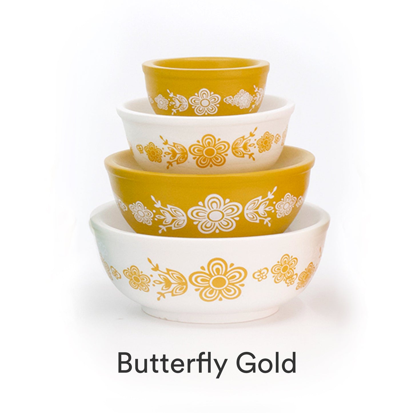 Mini Pyrex-Inspired Mixing Bowls – Retro Stackable Display Set
