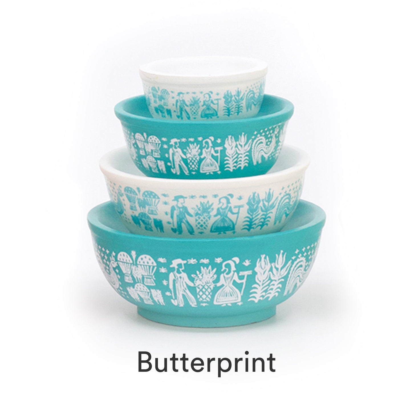 Mini Pyrex-Inspired Mixing Bowls – Retro Stackable Display Set