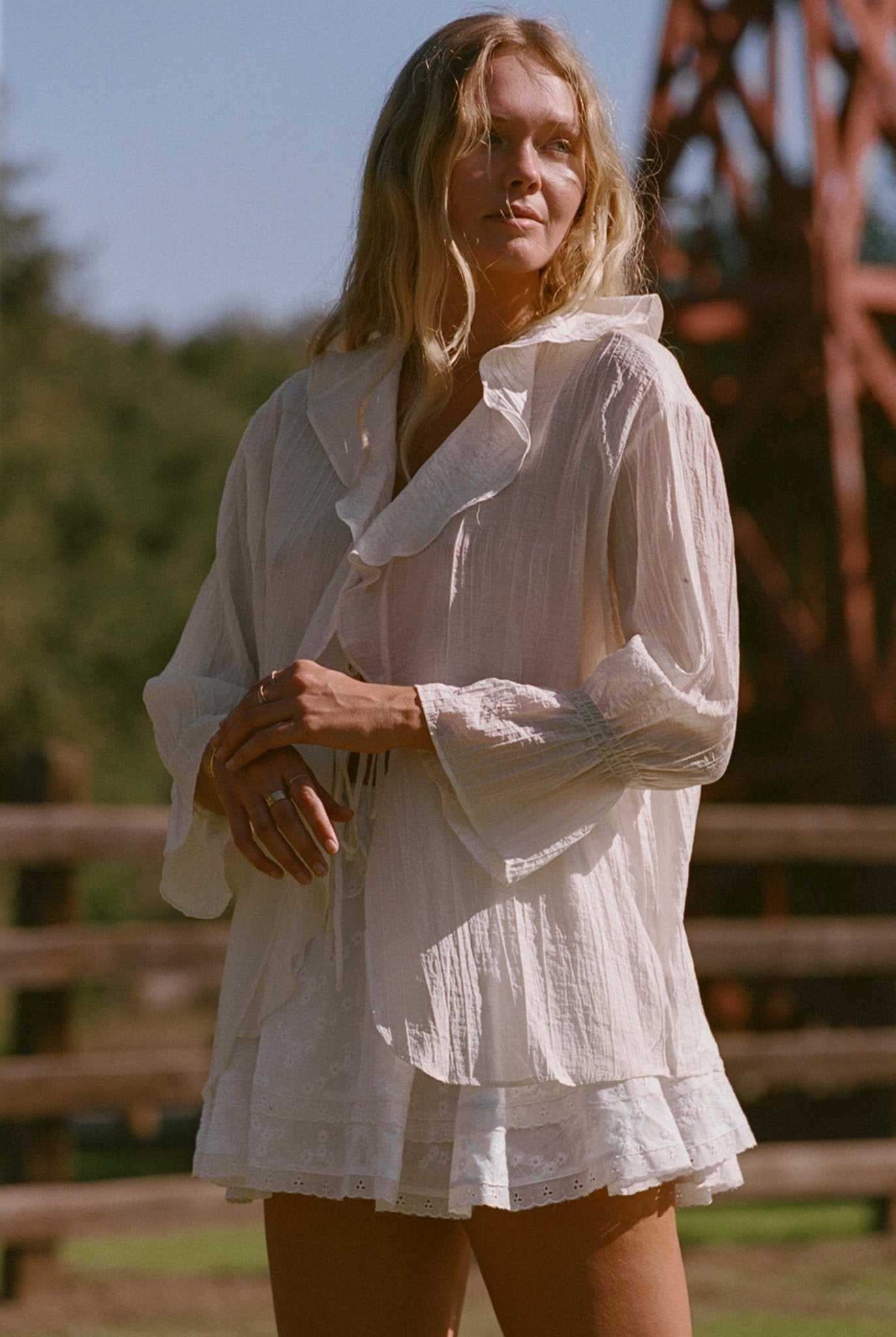 The Lily Top - Crème / Ivory Ruffle Top