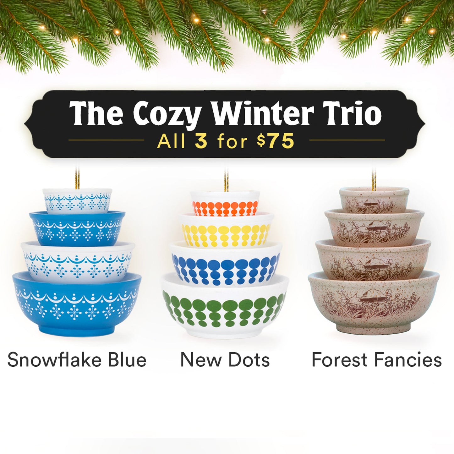Mini Pyrex-Inspired Bowl Ornament | Retro Christmas Tree Decor