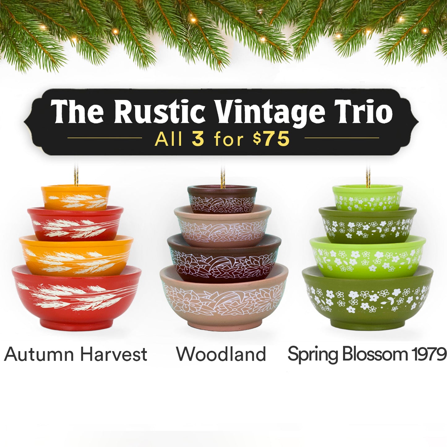 Mini Pyrex-Inspired Bowl Ornament | Retro Christmas Tree Decor