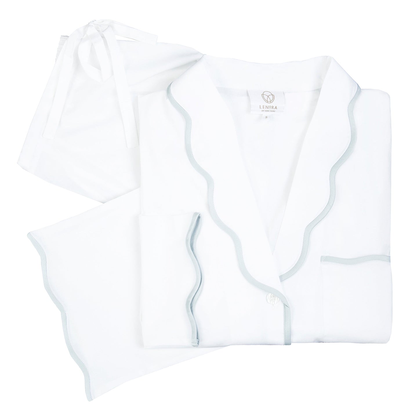 VANDY SCALLOPED TAPE TRIM COTTON PAJAMAS