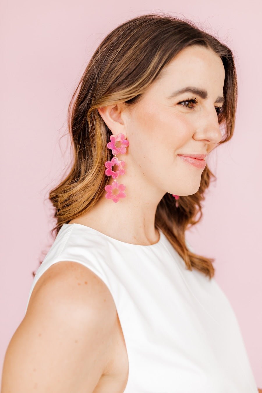 Zoey Statement Earrings - Azalea Pink