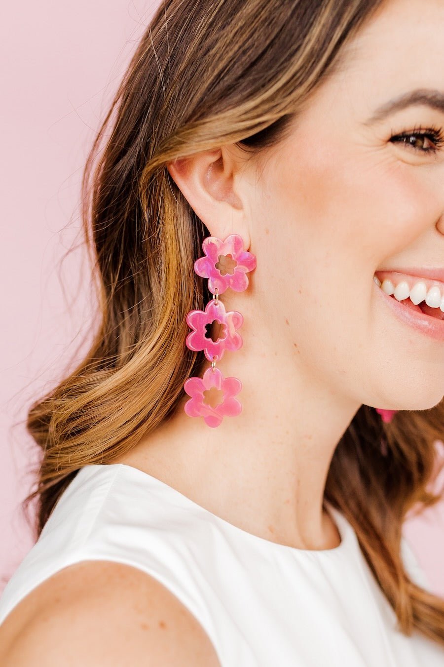 Zoey Statement Earrings - Azalea Pink