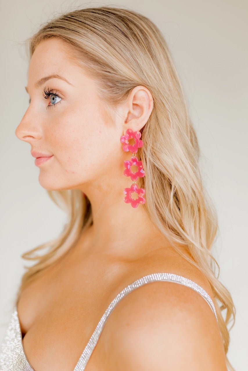 Zoey Statement Earrings - Azalea Pink